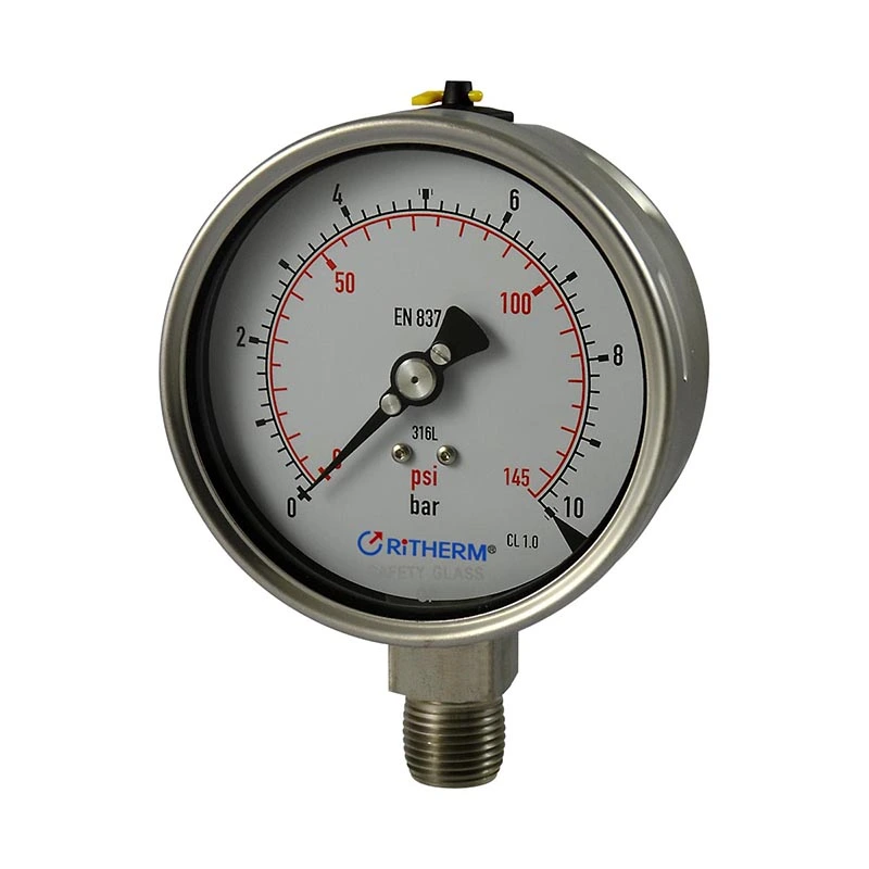 Manomètre tout en acier inoxydable soudé au laser